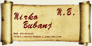 Mirko Bubanj vizit kartica